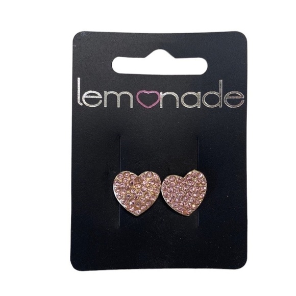 Lemonade Jewelry - Pink heart rhinestone | Earrings